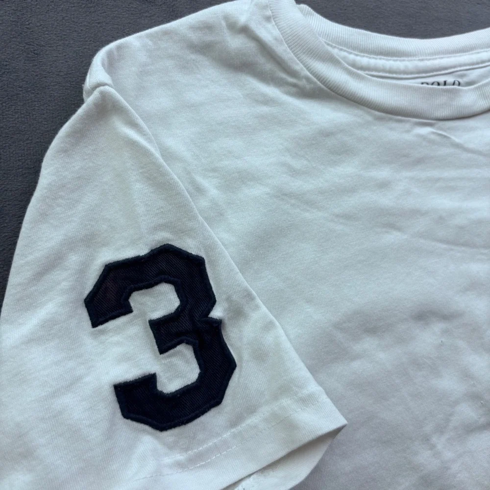 Polo Ralph Lauren Boys White Big Pony Short Sleeve T-Shirt Size M 10-12